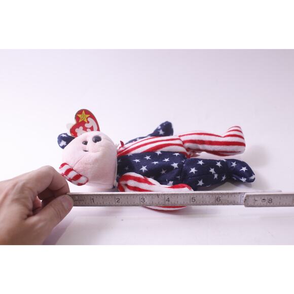 Ty, Beanie Baby, Spangle, Teddy Bear, Stars and Stripes, 1999, ~ 250622-WH 355 - Picture 3 of 3